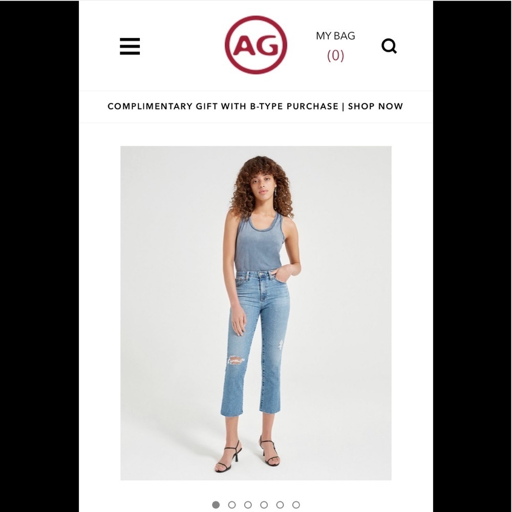 New AG Anthropologie Jodi Crop high rise flare 27